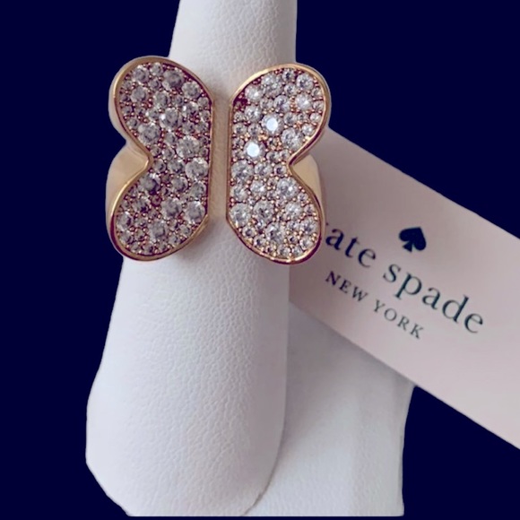 kate spade Jewelry - KATE SPADE Pave Butterfly Ring it
Up Ring in Gold Ring Size 6